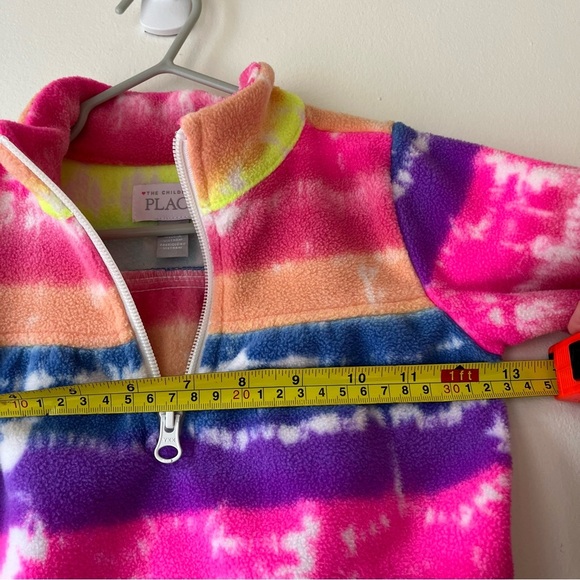 🌼 5/$25 The Children’s Place 2T Rainbow Tie-Dye Fleece Quarter Zip Pullover - Picture 6 of 10